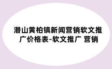 潜山黄柏镇新闻营销软文推广价格表-软文推广 营销